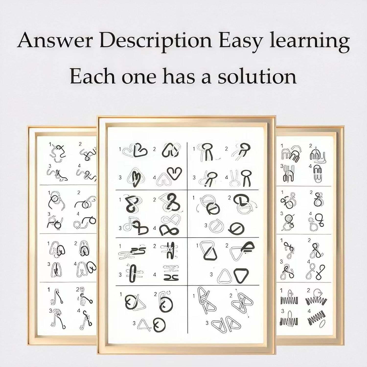 Juego de Rompecabezas de Alambre Metálico AUKEXIY 24 Piezas