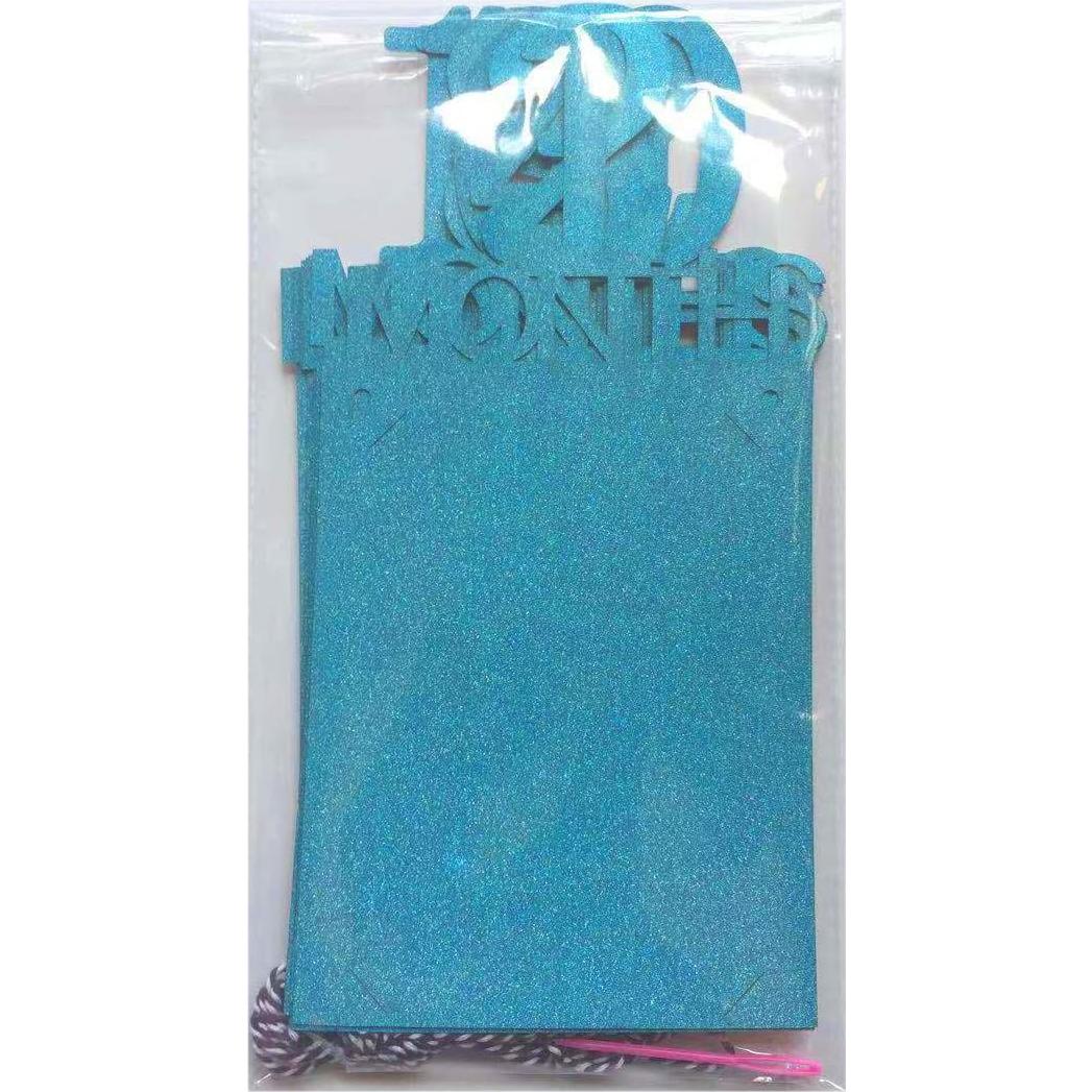 Banner de Fotos Primer Cumpleaños Bebé Azul 13 Piezas