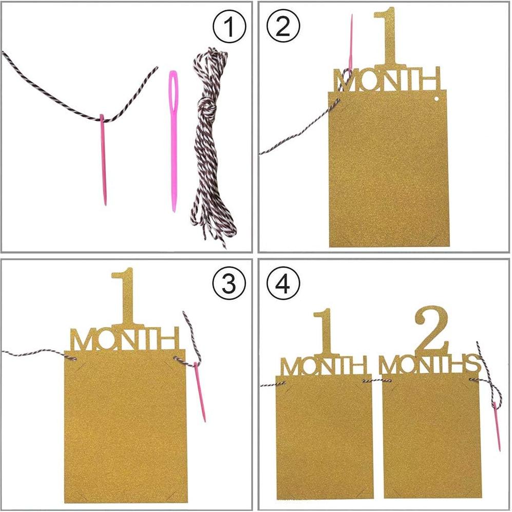 Banner de Fotos Primer Cumpleaños Bebé Azul 13 Piezas