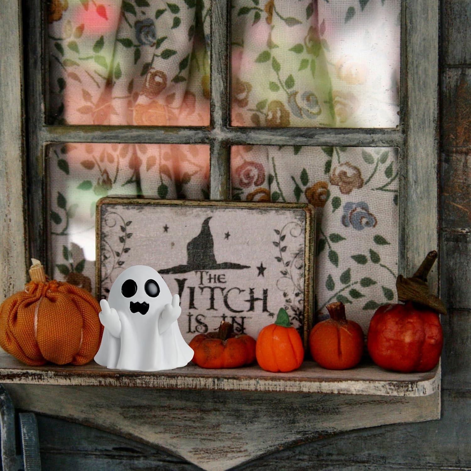 Figurita de Fantasma Halloween QINJIEJIE Decoración Resina 5.5cm