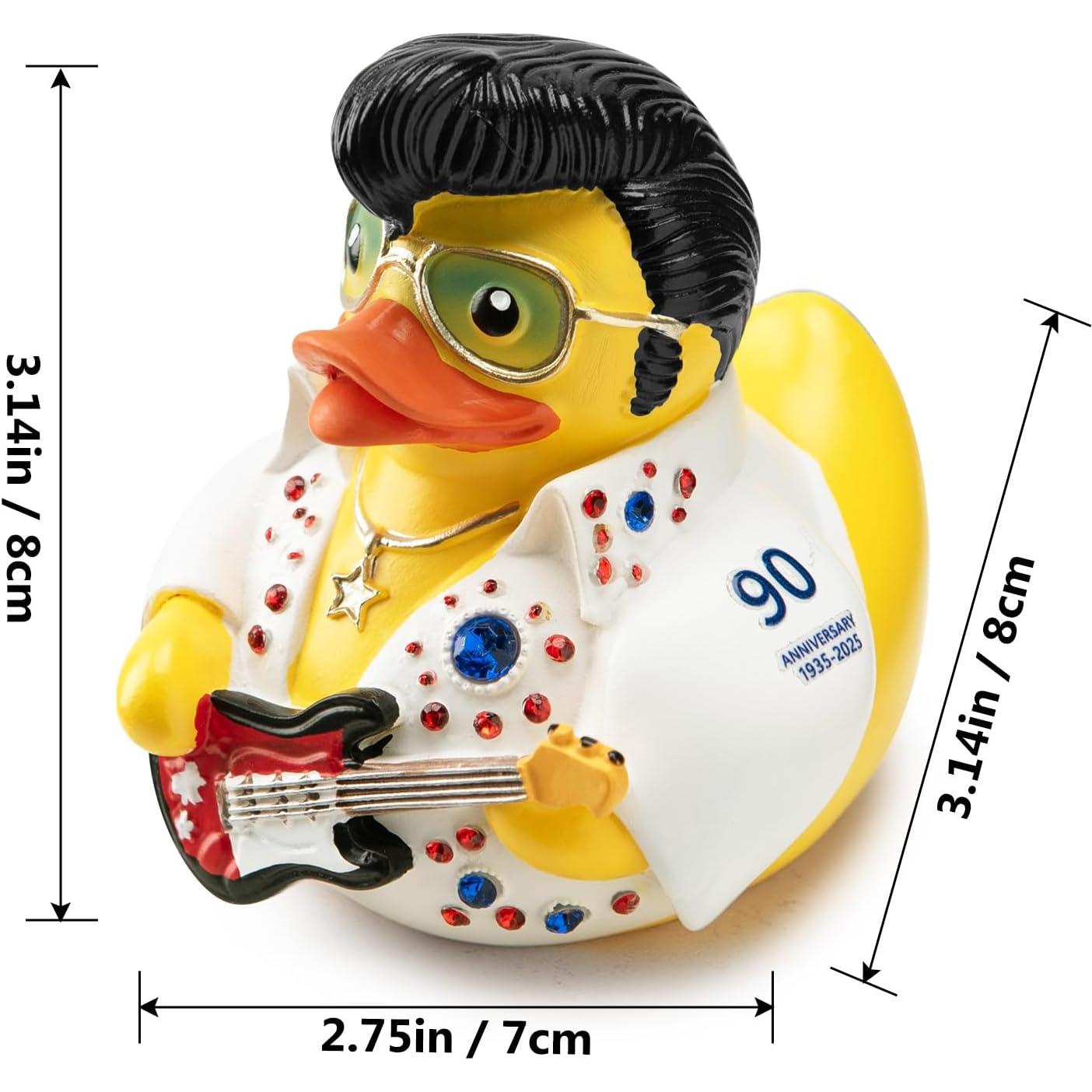 Figurita Pato Elvis ChuangJie Traje Blanco con Piedras 7.95 cm