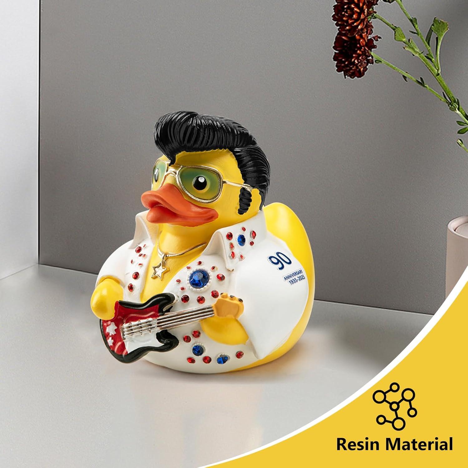Figurita Pato Elvis ChuangJie Traje Blanco con Piedras 7.95 cm