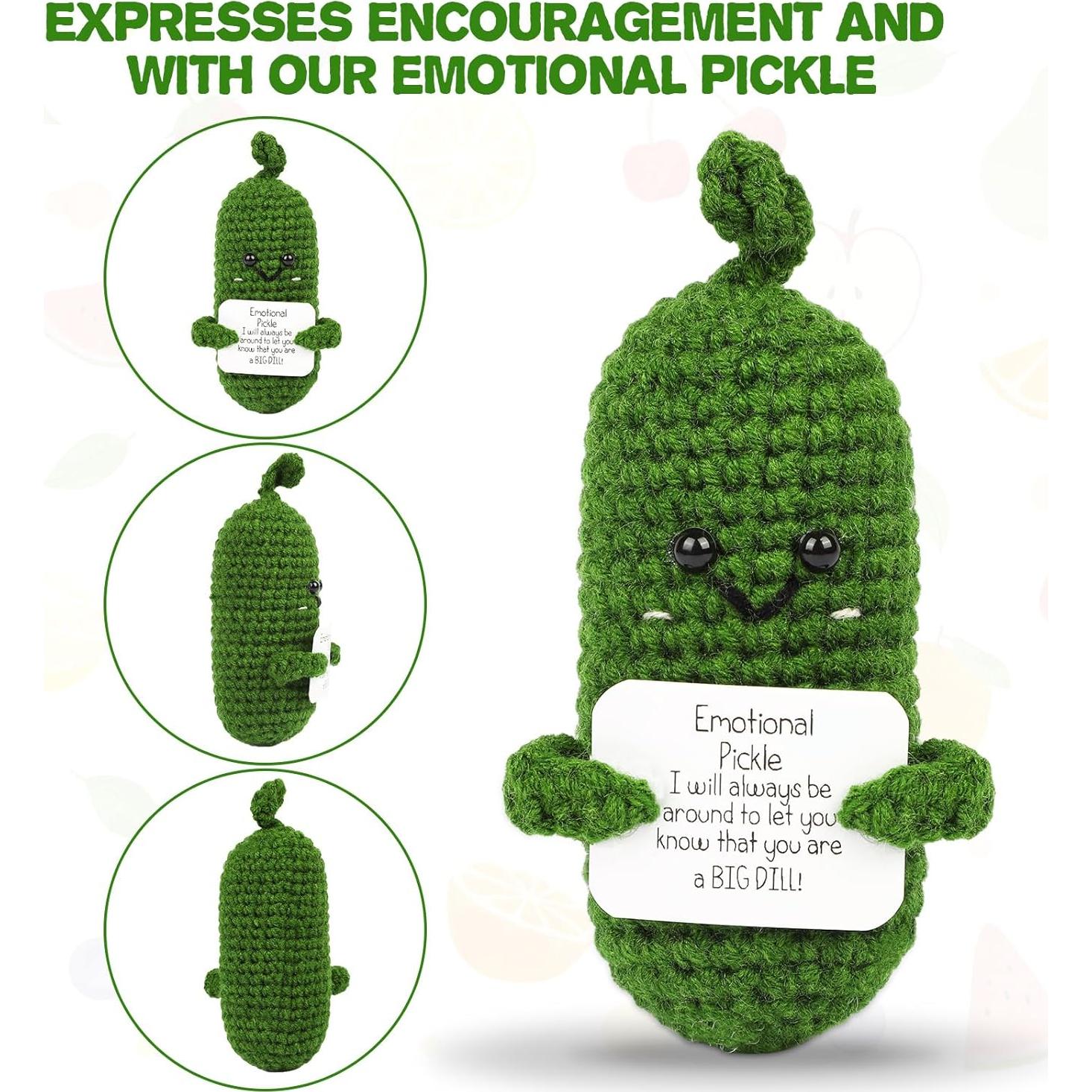 Muñeca de Ganchillo Pepinillo Emocional Hoedia 7.6x8.9cm