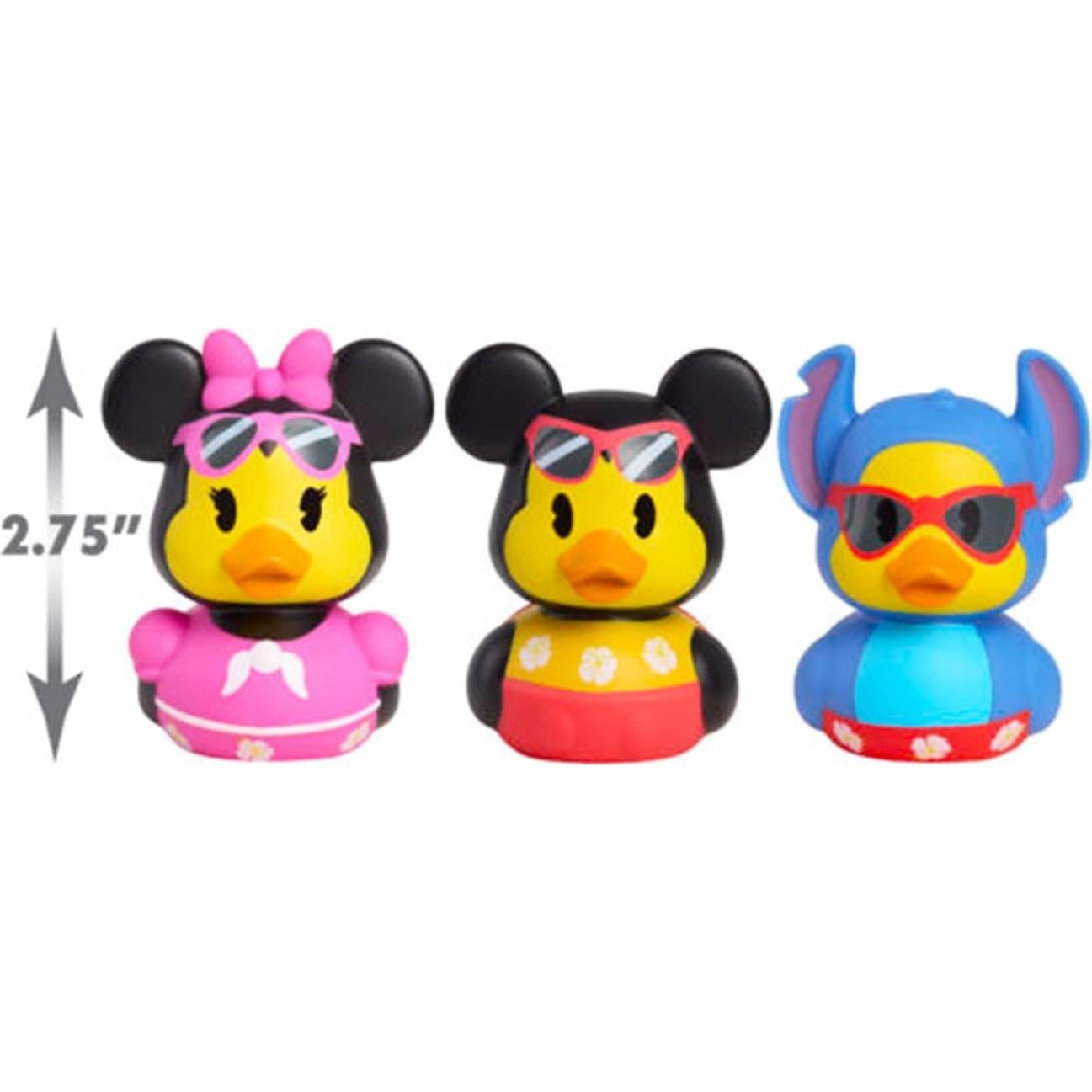 Patitos de goma Disney Duckalooz - 3 figuras Mickey, Minnie y Stitch