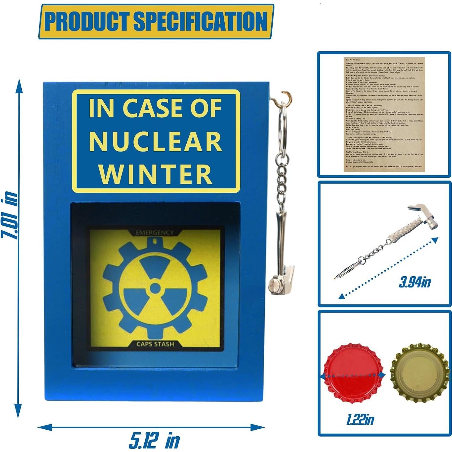 Caja de Almacenamiento JULEASEL con 30 Tapas Rojas y Martillo