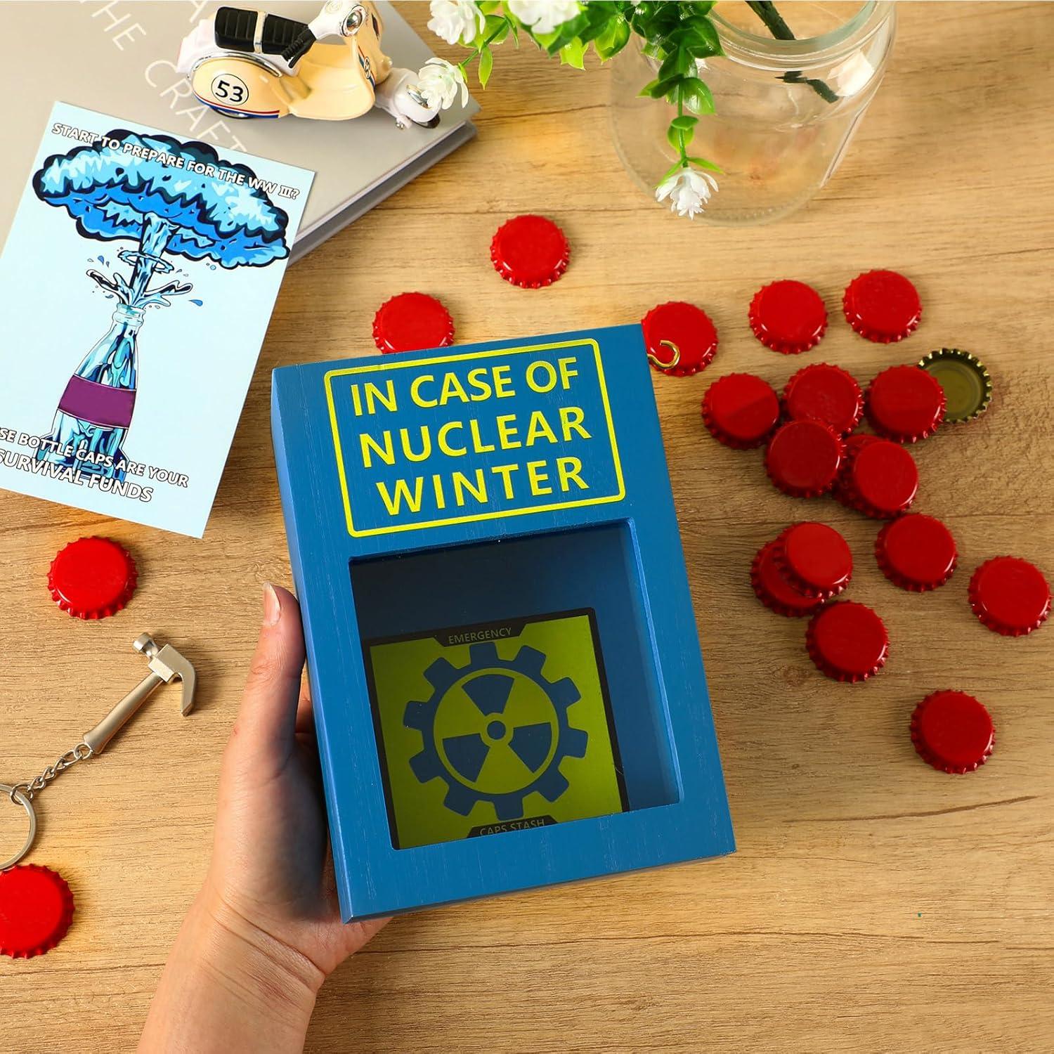 Caja de Almacenamiento JULEASEL con 30 Tapas Rojas y Martillo