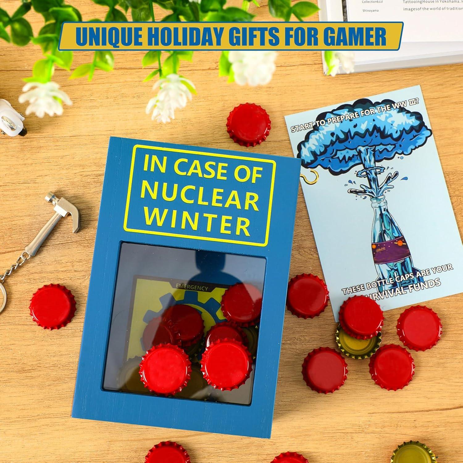 Caja de Almacenamiento JULEASEL con 30 Tapas Rojas y Martillo