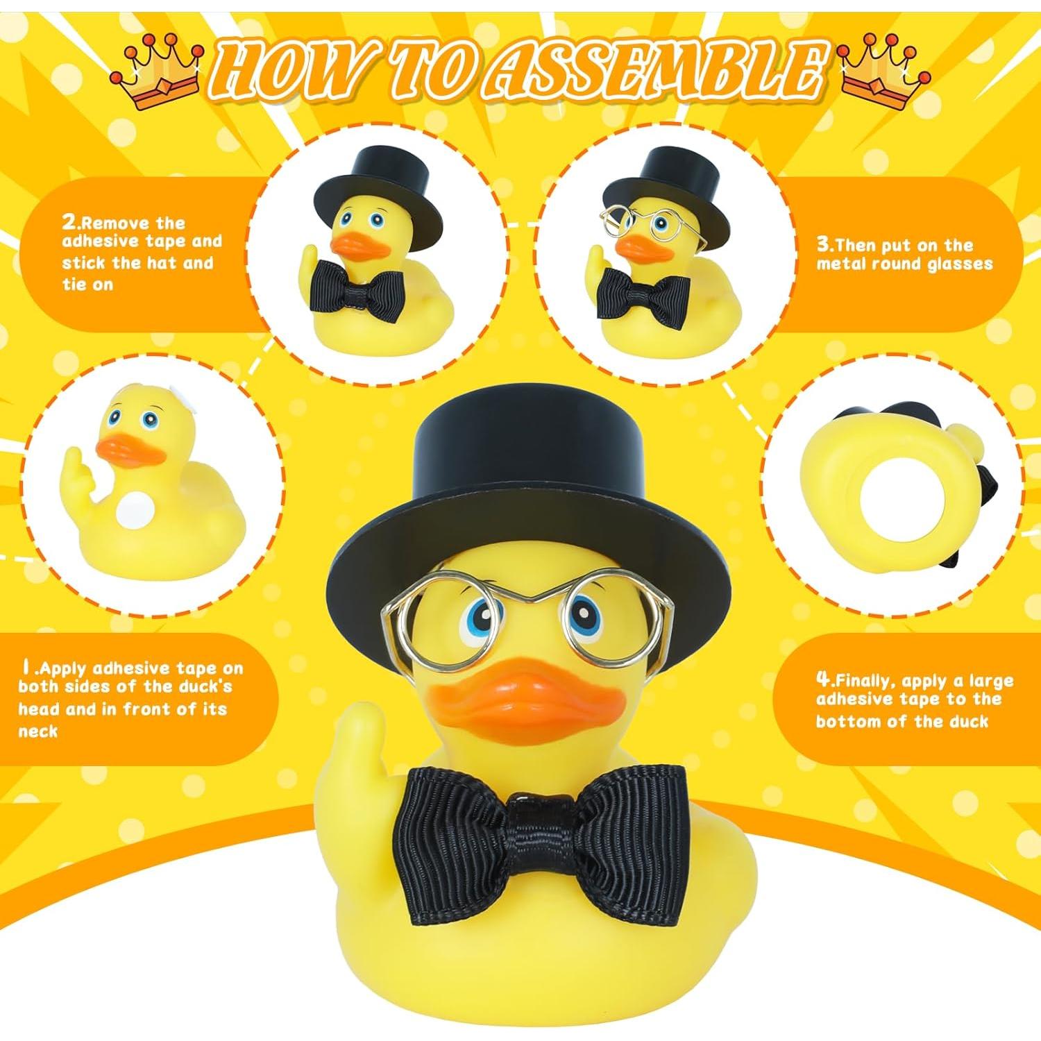 Pato de Goma Divertido BOZILY con Accesorios para Auto