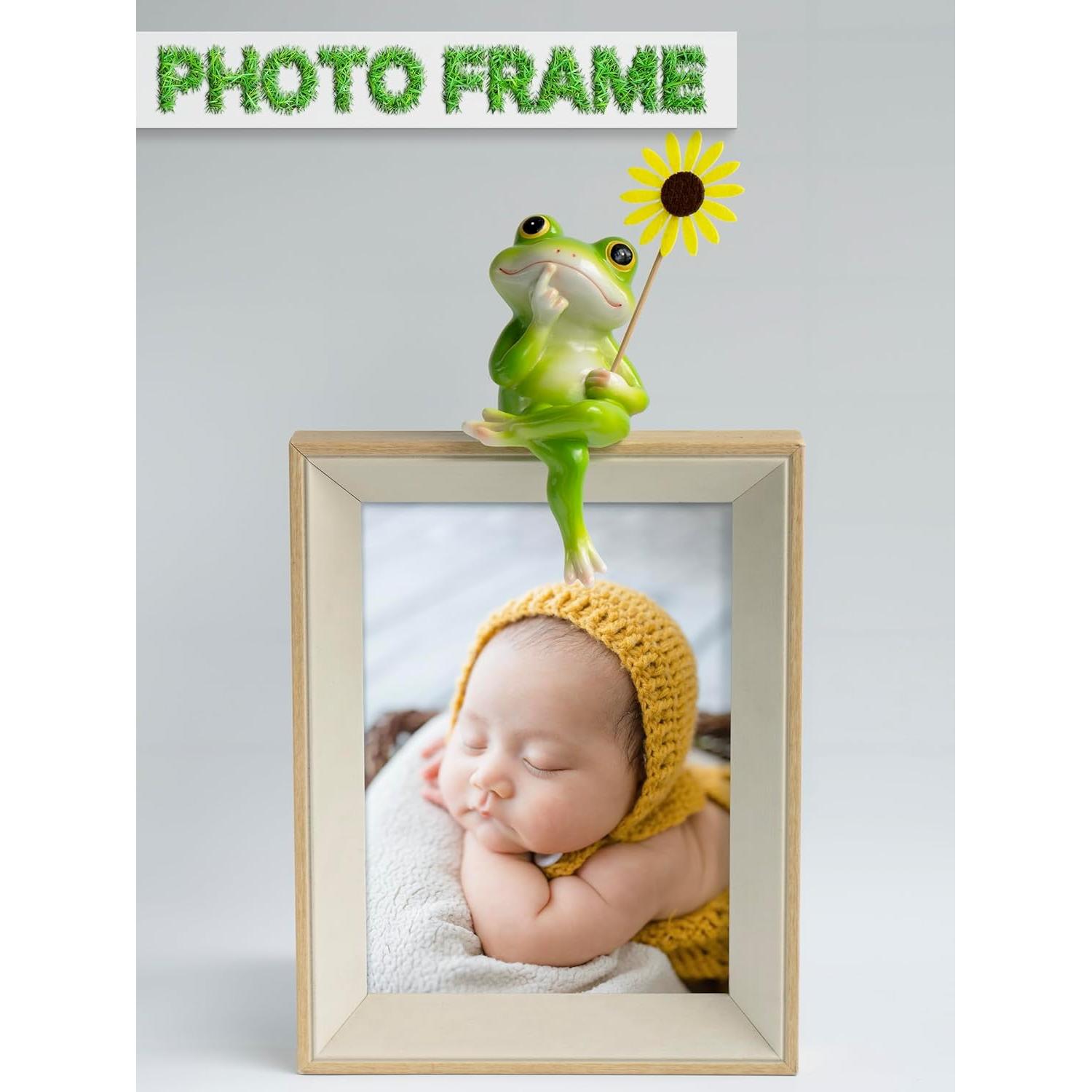 Estatua de Rana Fuzrea con Flor Removible - Decoración Creativa