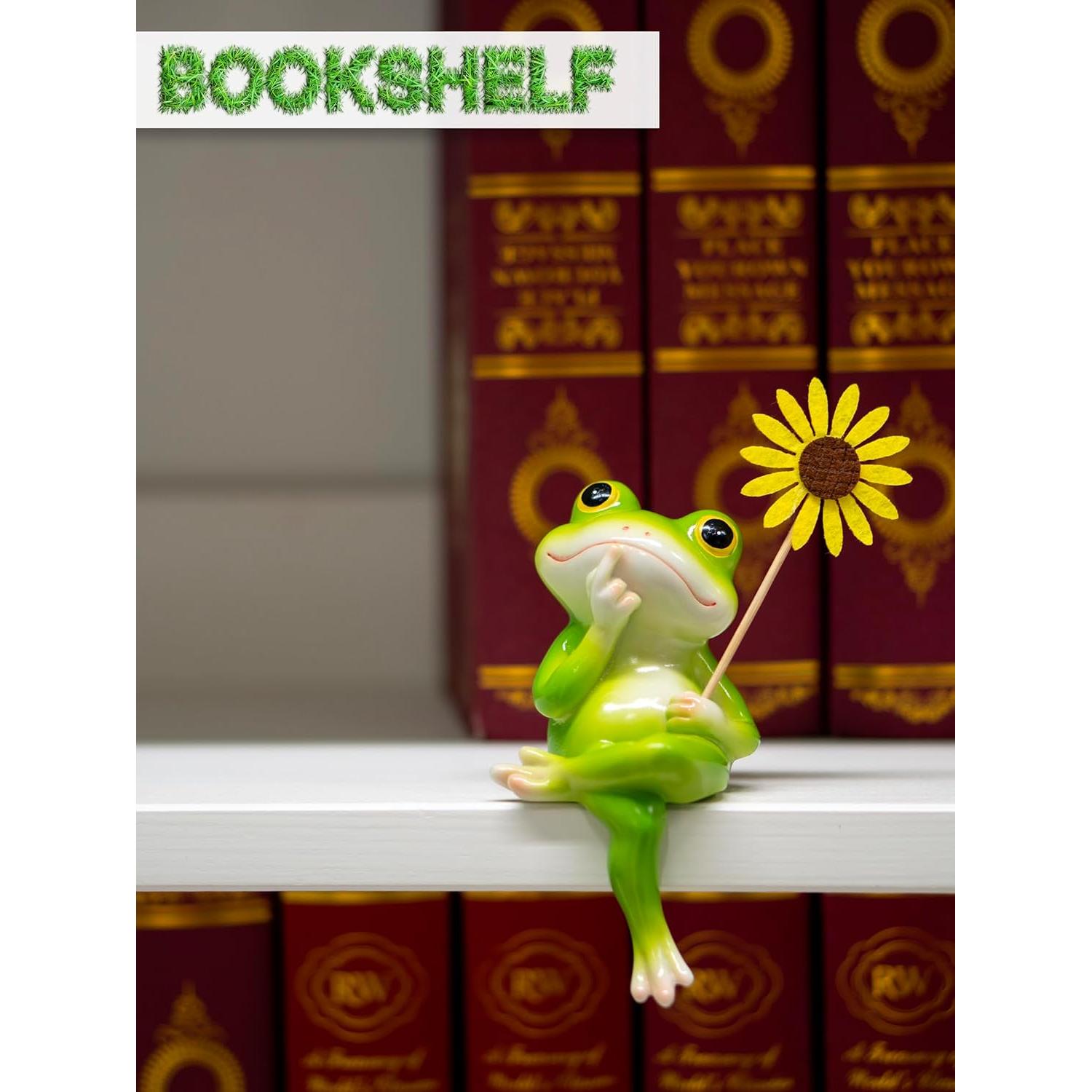 Estatua de Rana Fuzrea con Flor Removible - Decoración Creativa