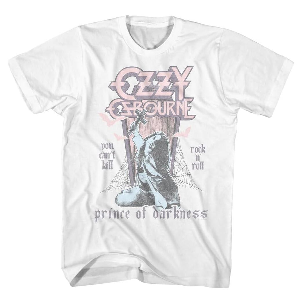 Camiseta Blanca Vintage Ozzy Osbourne Rock 'n' Roll Unisex