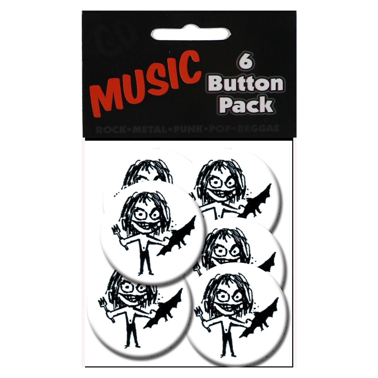 Botones Ozzy Osbourne Murciélago C&D Visionary 6-Pieza