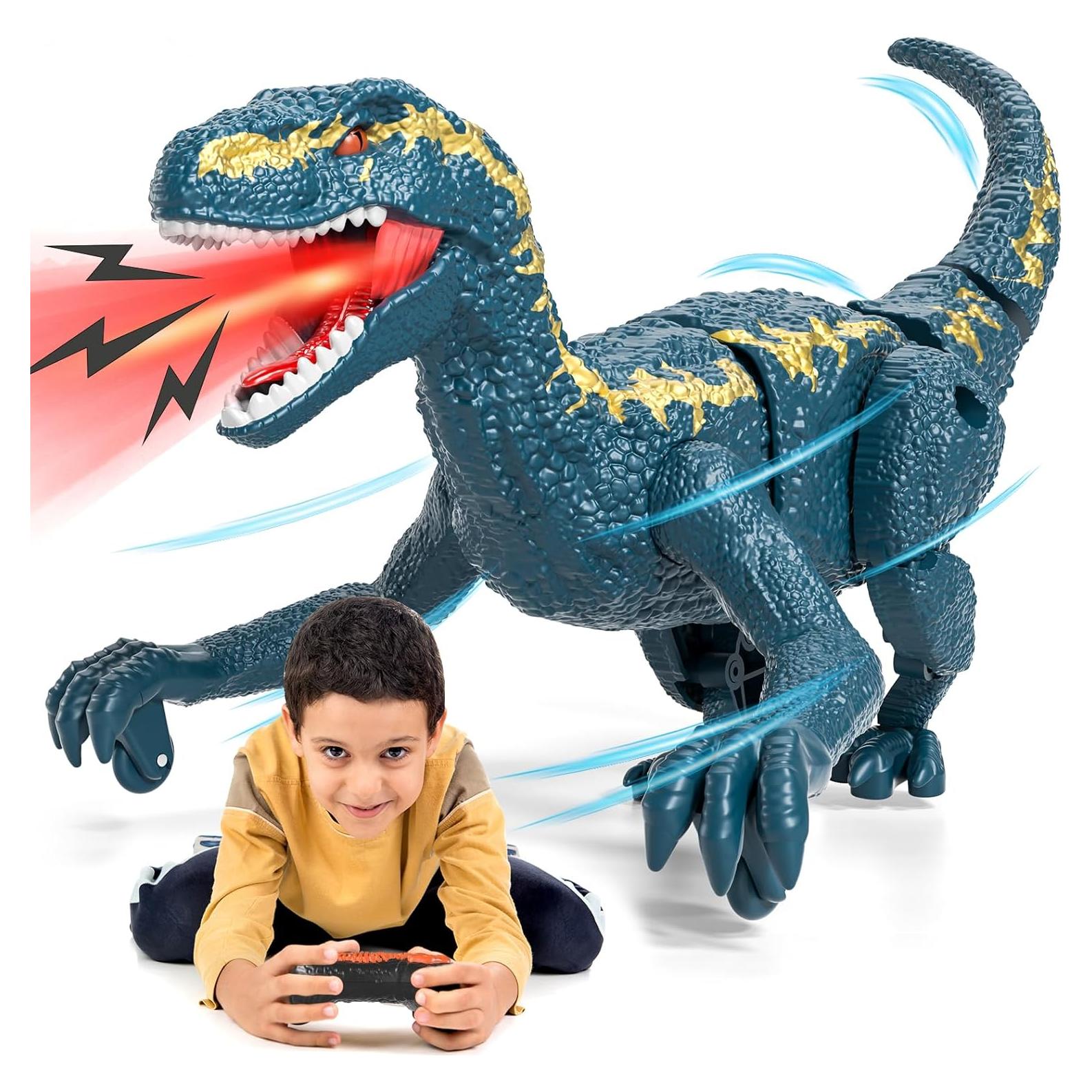 Dinosaurio Control Remoto LILYBUDS Velociraptor Azul 7.6cm