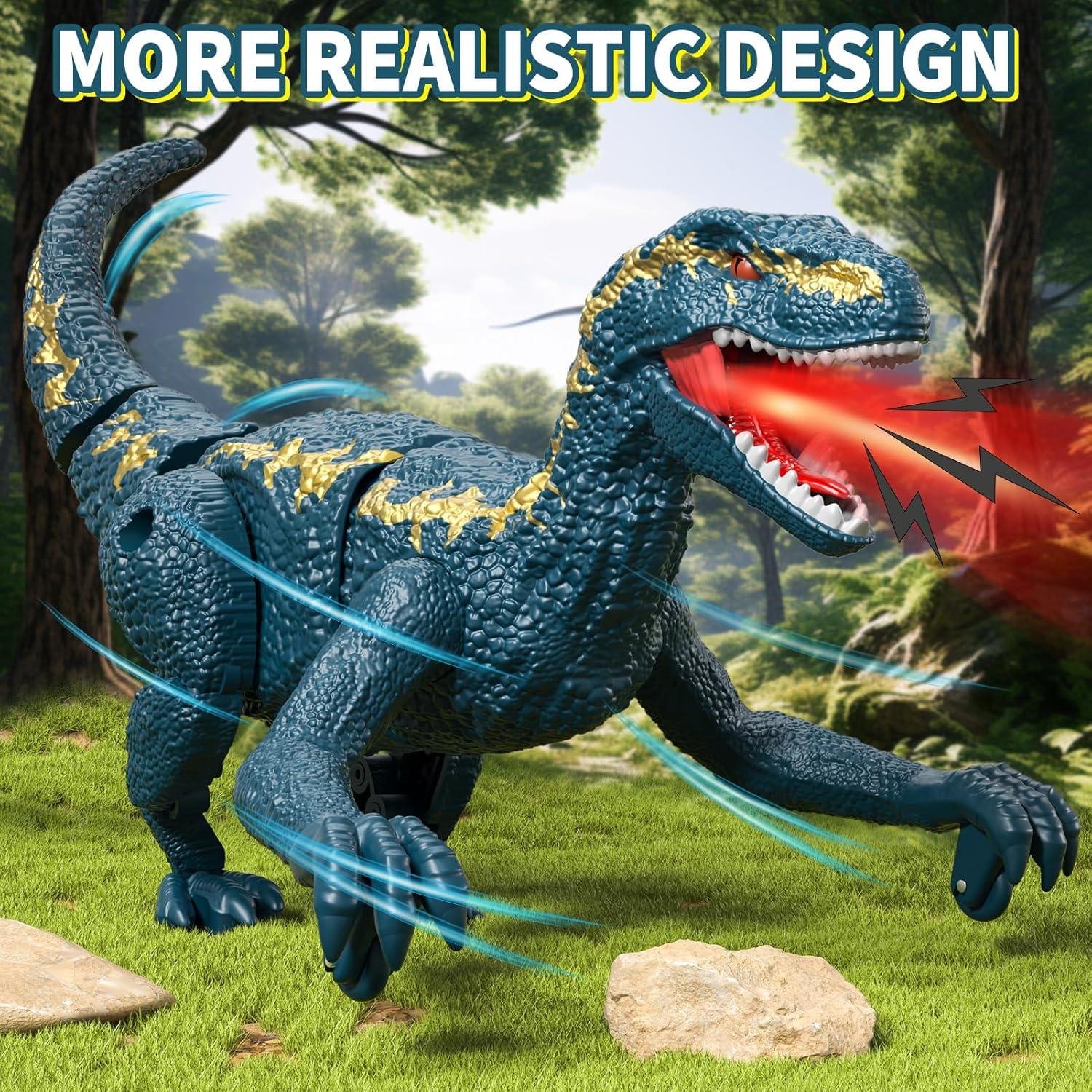 Dinosaurio Control Remoto LILYBUDS Velociraptor Azul 7.6cm