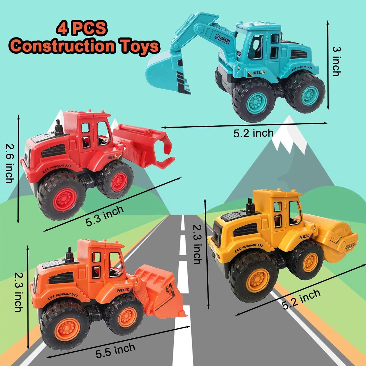 Set de Juguetes de Construcción 4PCS Exinddea - Camiones Mini