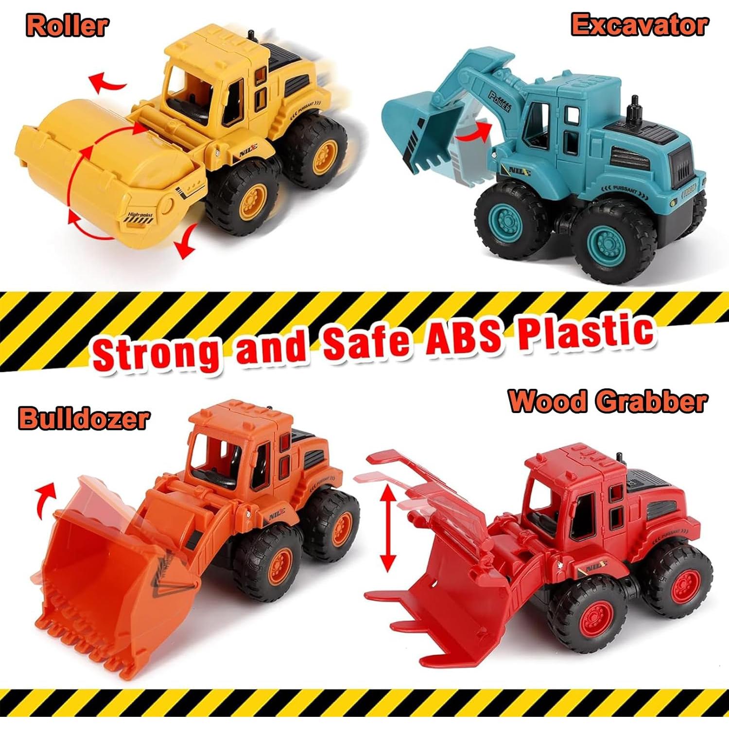 Set de Juguetes de Construcción 4PCS Exinddea - Camiones Mini