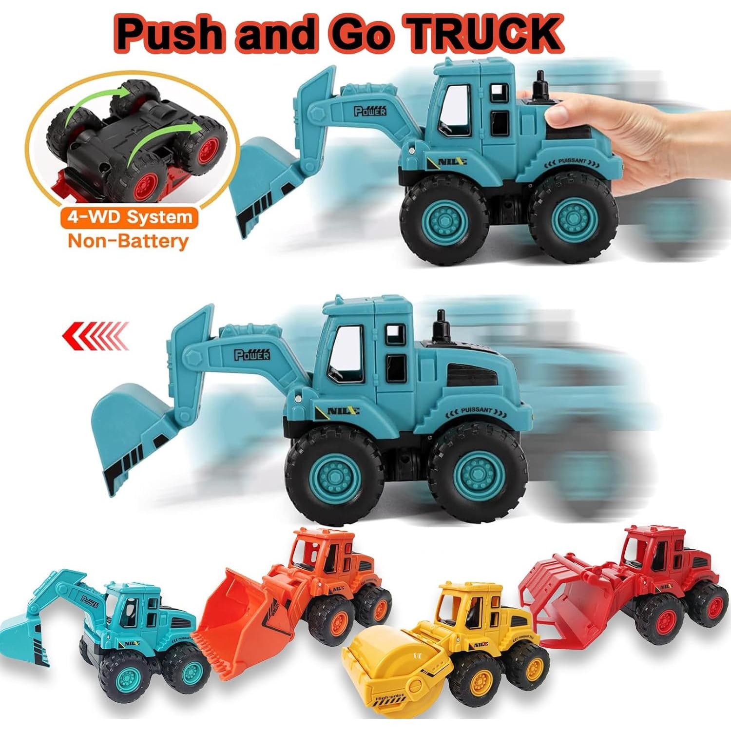 Set de Juguetes de Construcción 4PCS Exinddea - Camiones Mini