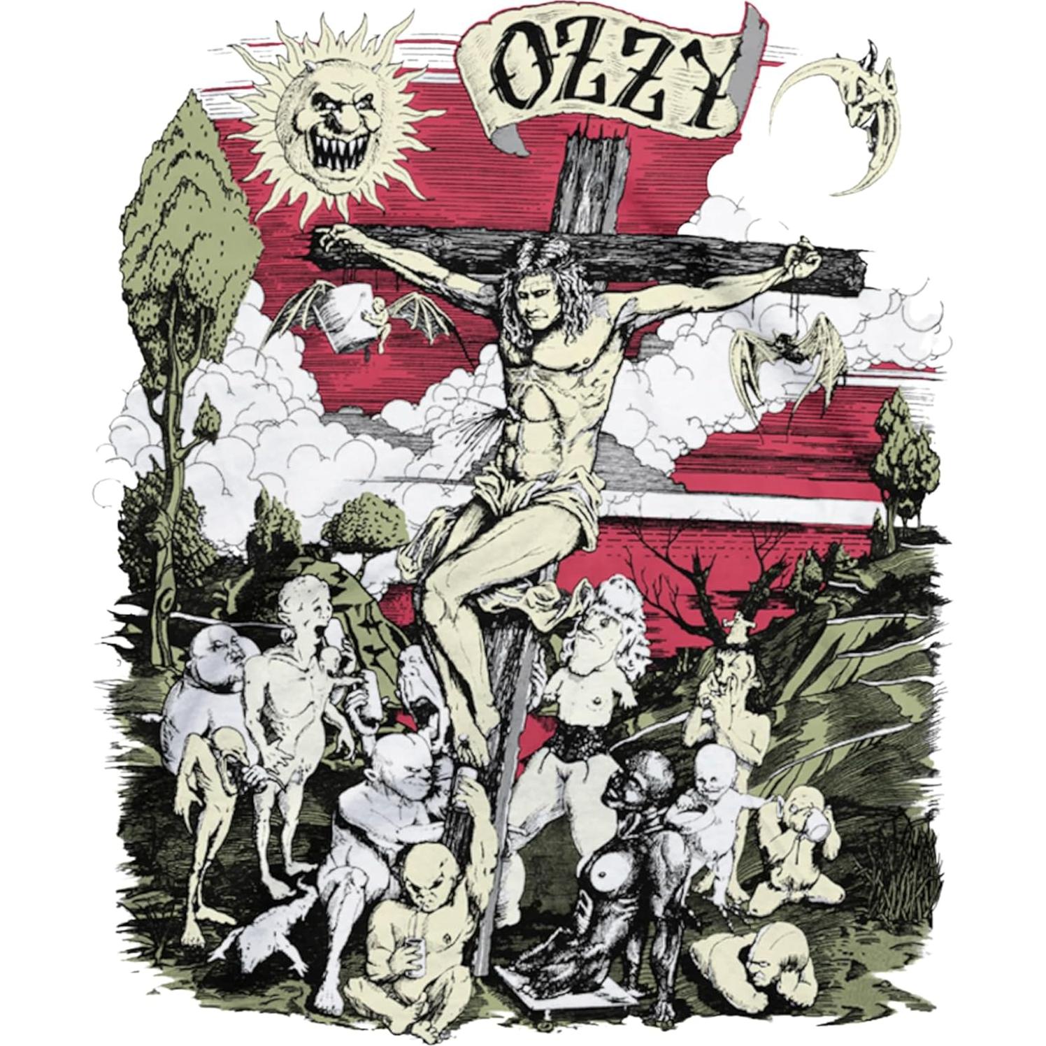 Camiseta Ozzy Osbourne Unisex Blanca Gráfica Cuello Redondo
