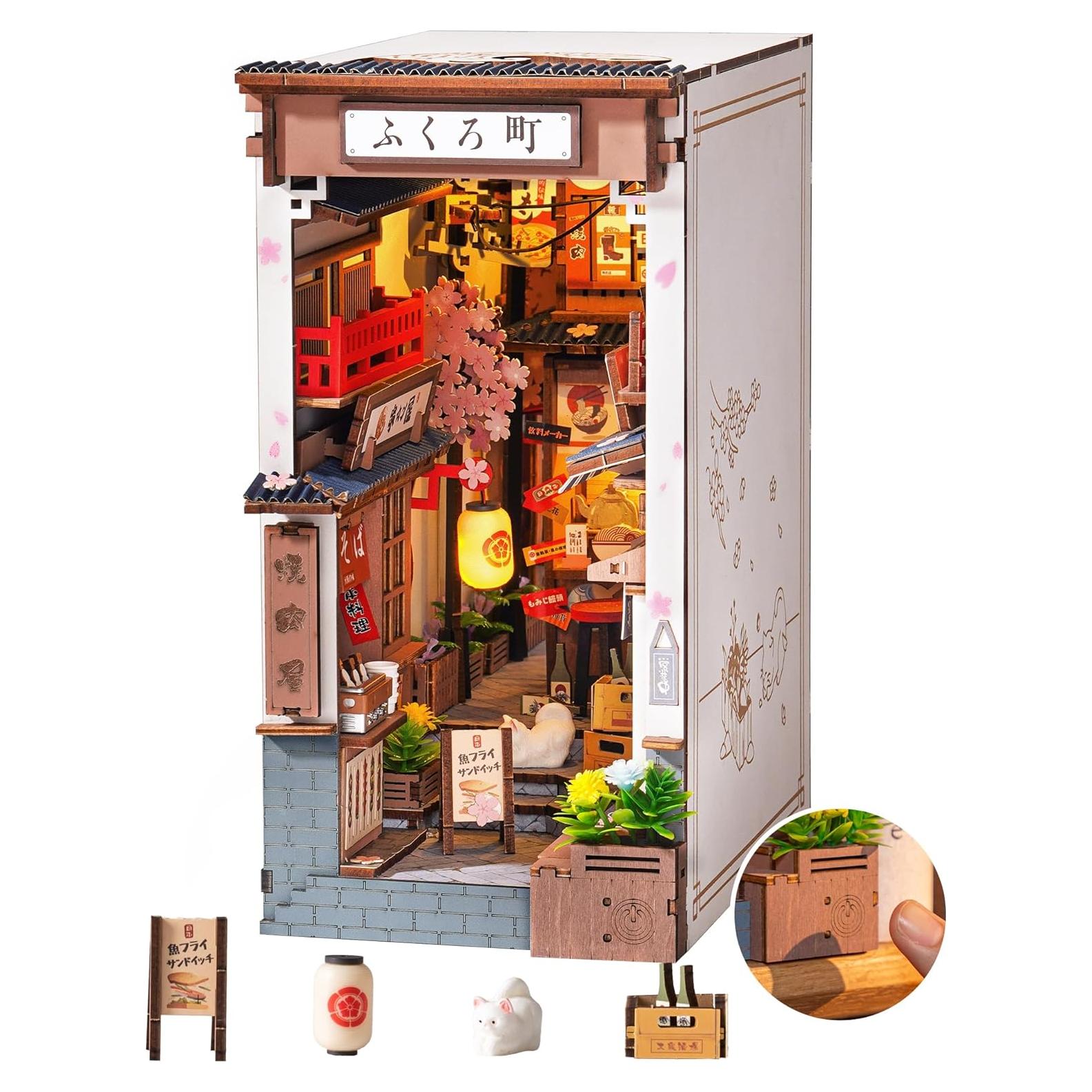 Kit de Casa Miniatura Robotime Book Nook DIY Calle del Vino Sakura