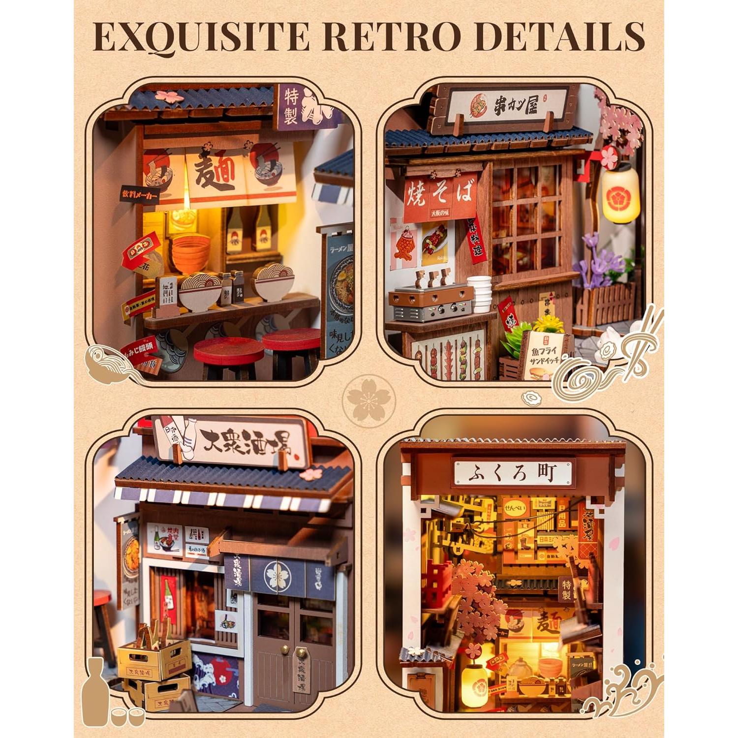 Kit de Casa Miniatura Robotime Book Nook DIY Calle del Vino Sakura