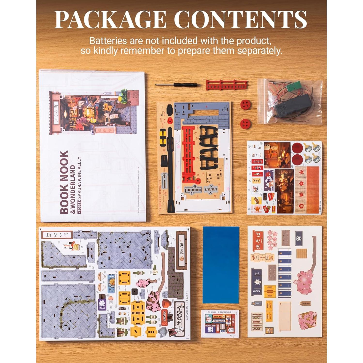 Kit de Casa Miniatura Robotime Book Nook DIY Calle del Vino Sakura