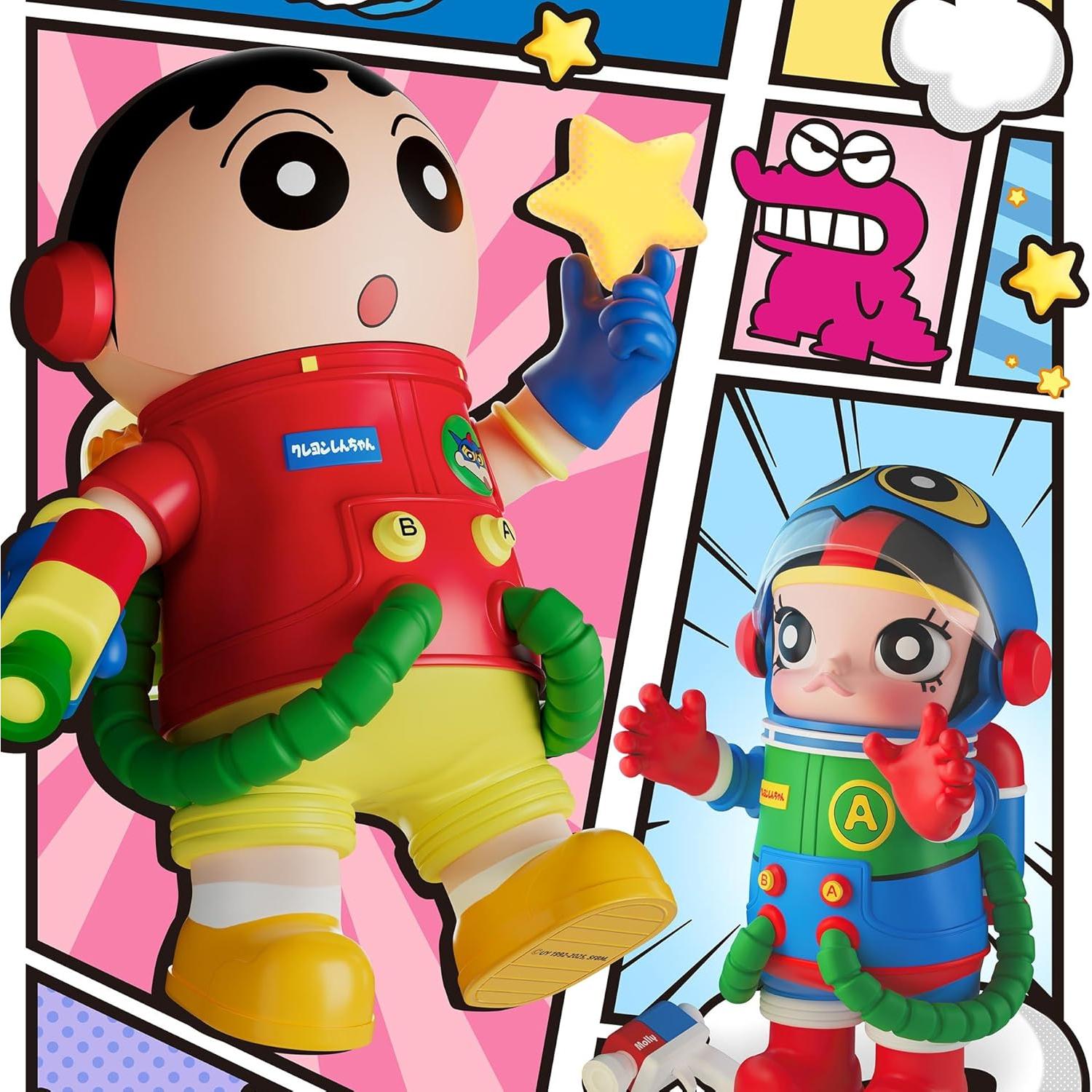 Figuras Crayon Shinchan POP MART MEGA Space Molly 400% y 100%