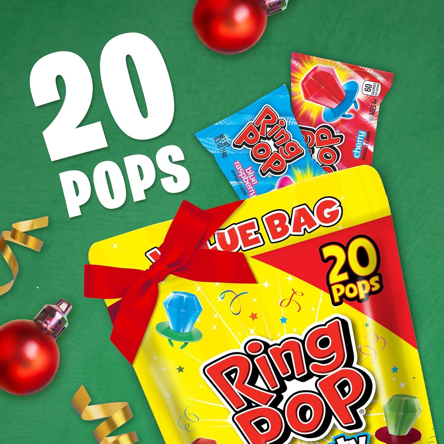 Caramelos Ring Pop Navidad 20 Unidades Surtidos Frutales
