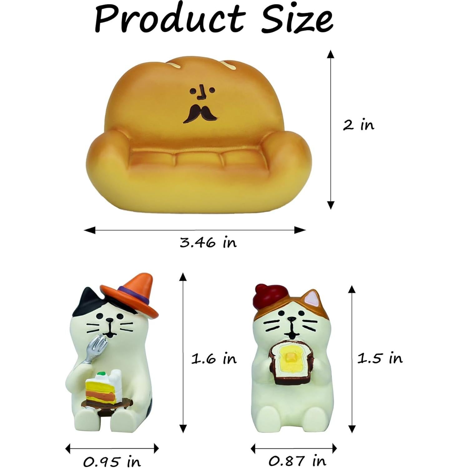 Figuras de Gato Mini Mevodeata con Sofá de Pan - 2 Pcs