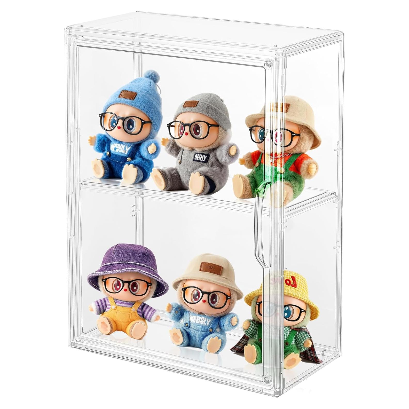 Caja de Exhibición Acrílica SANKEU 2 Niveles con Estante Removible