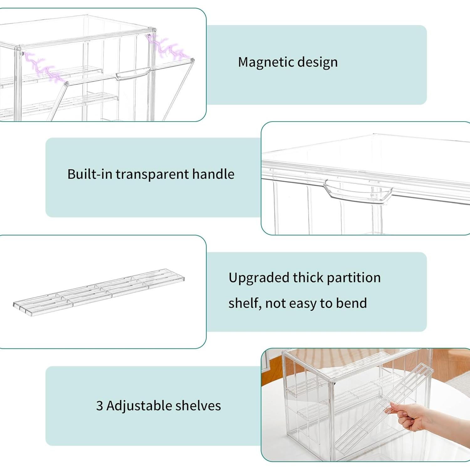 Estuche de exhibición acrílico Attelite 4 niveles 3 piezas