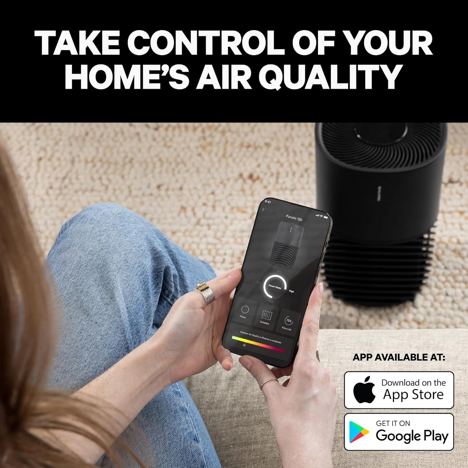 Purificador de Aire PuroAir 130i para Habitaciones Grandes - Filtra 99.9%