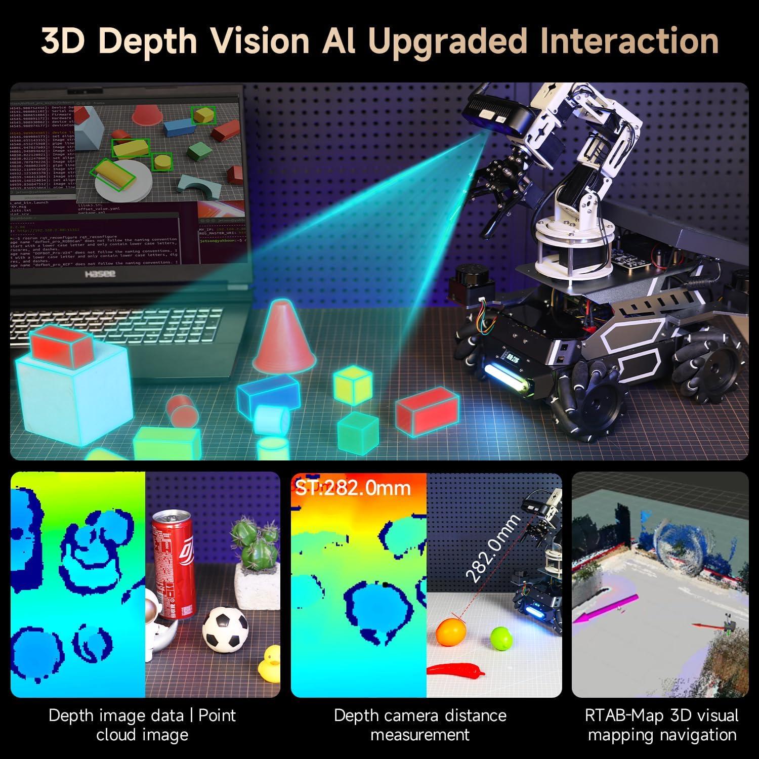 Kit Robot Yahboom Rosmaster M3 PRO AI 16GB con Brazo 6DOF