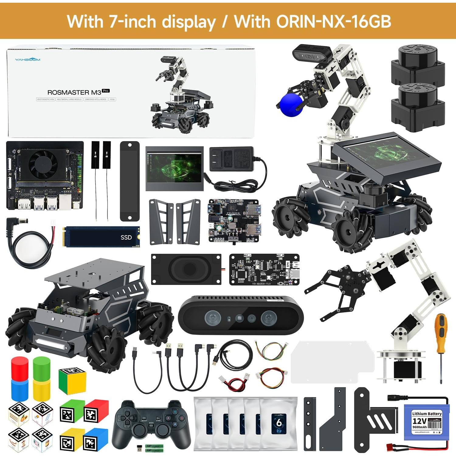 Kit Robot Yahboom Rosmaster M3 PRO AI 16GB con Brazo 6DOF