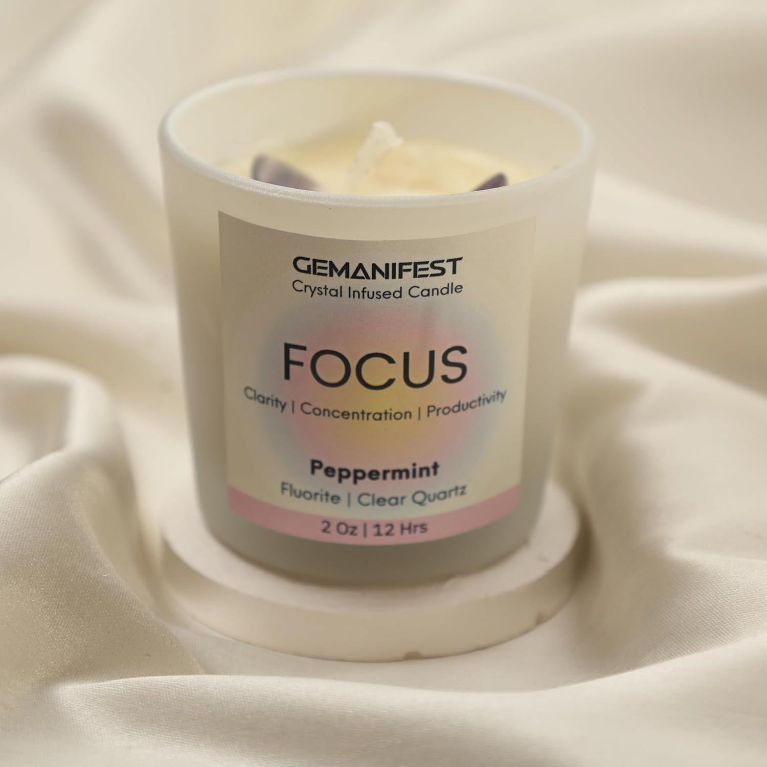 Vela de Cristal de Manifestación Gemanifest con Pulsera Fluorita