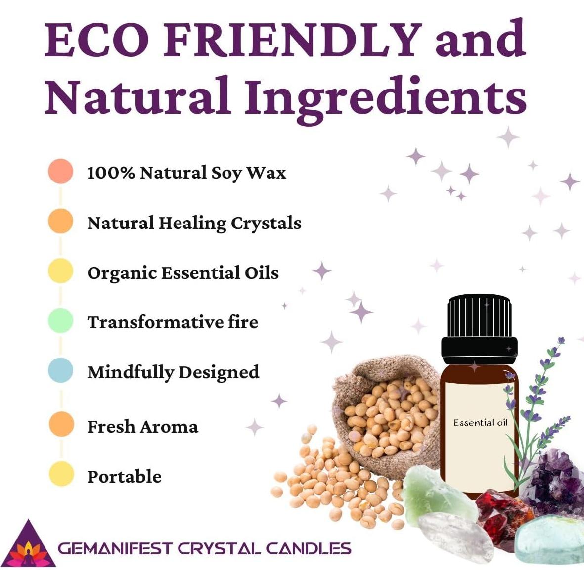 Vela de Cristal de Manifestación Gemanifest con Pulsera Fluorita