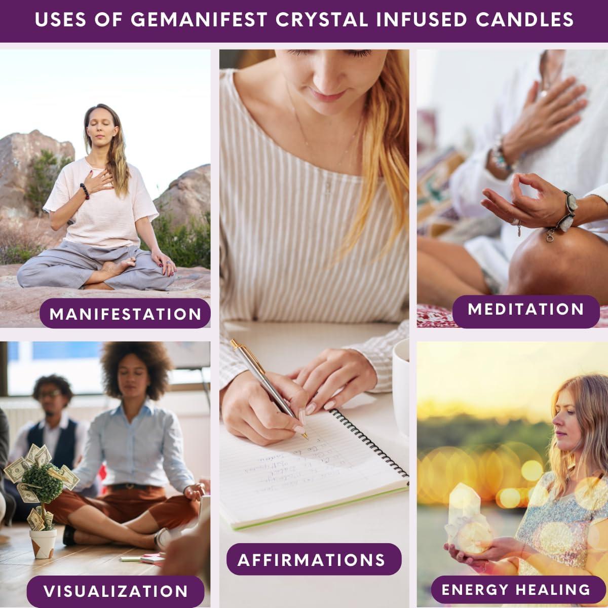 Vela de Cristal de Manifestación Gemanifest con Pulsera Fluorita