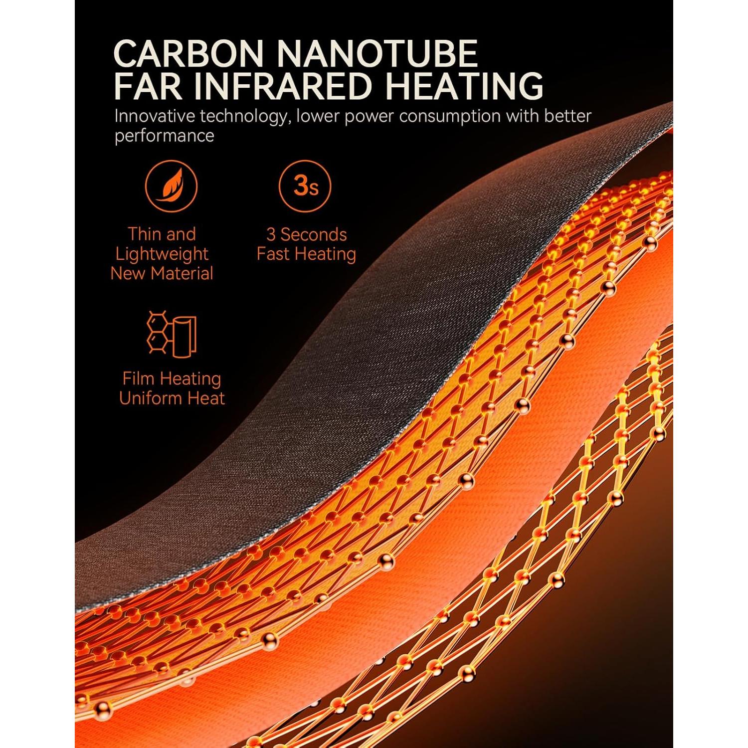 Chaleco Calentado AVIDIA para Hombres, Batería Recargable, Negro