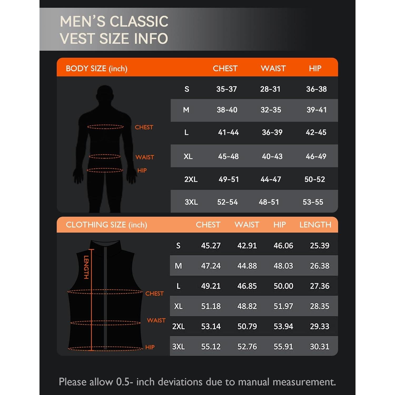 Chaleco Calentado AVIDIA para Hombres, Batería Recargable, Negro