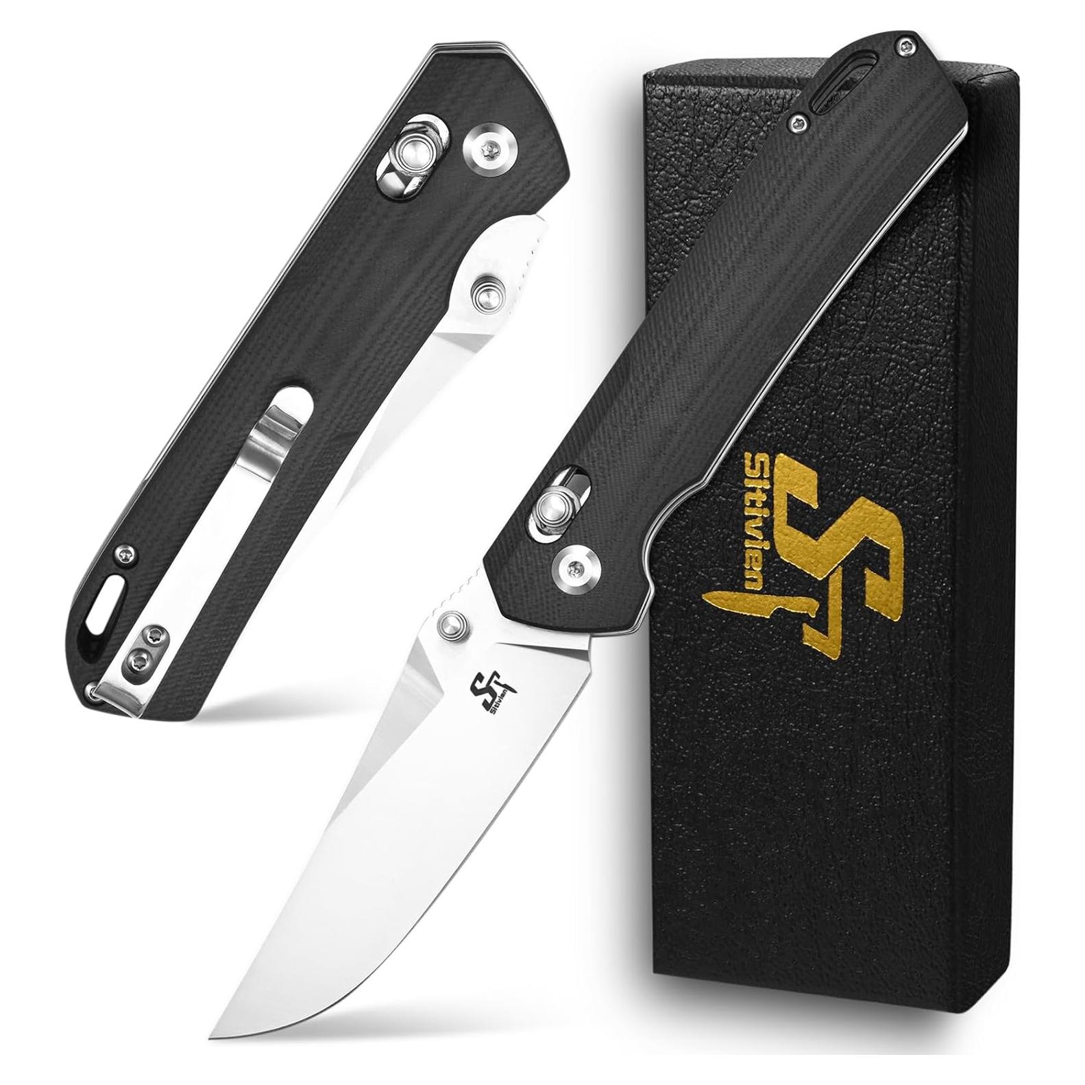 Cuchillo Plegable Sitivien ST124, Acero D2, Mango G10, 20cm