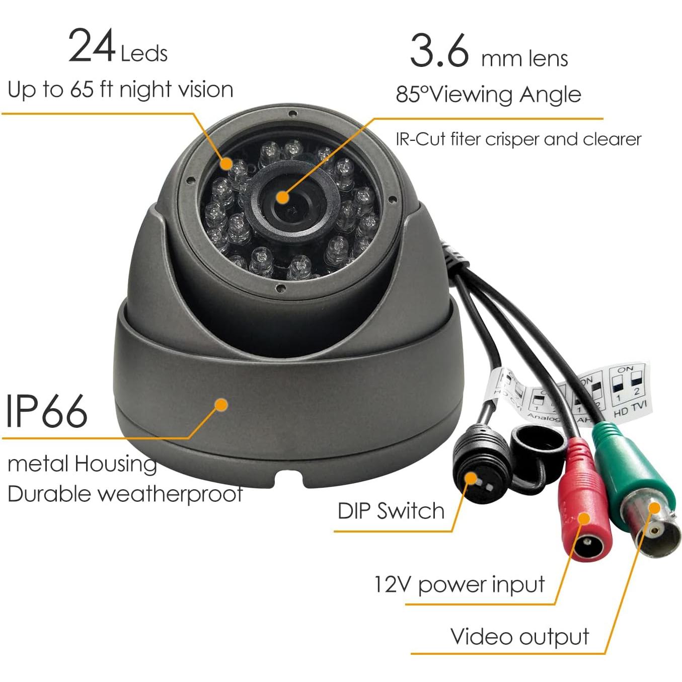 Cámara de Seguridad Domo CUMCITIN HD 1080P IP66 Gris