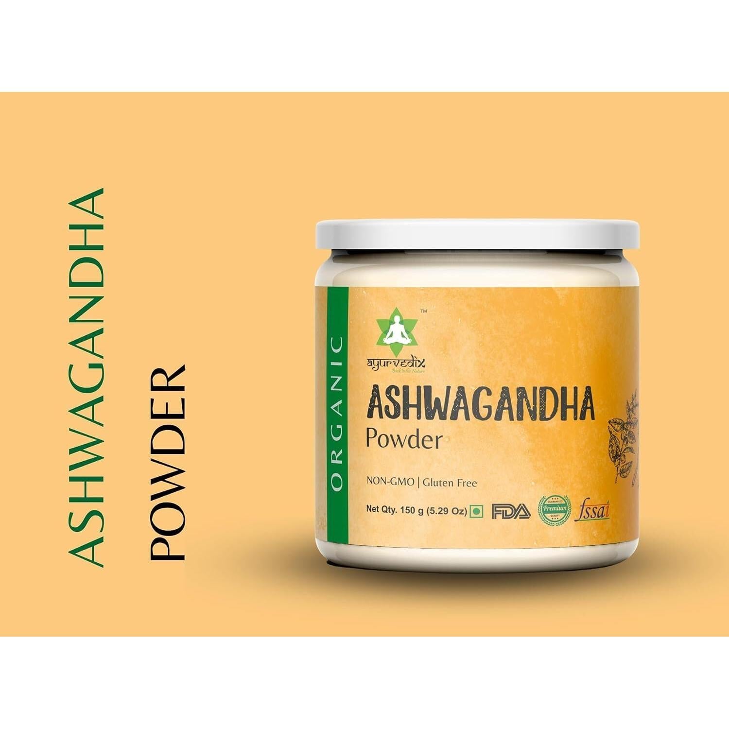 Polvo de Raíz de Ashwagandha Orgánico Ayurvedix 150g