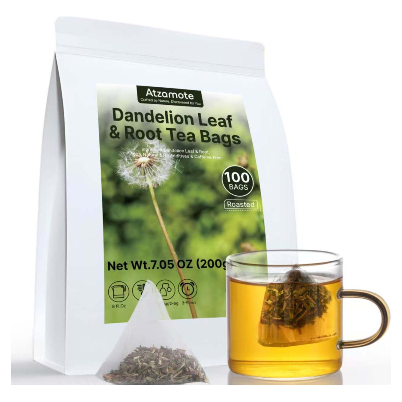 Té Herbal Detox Atzamote 100 Bolsitas Diente de León Sin Cafeína