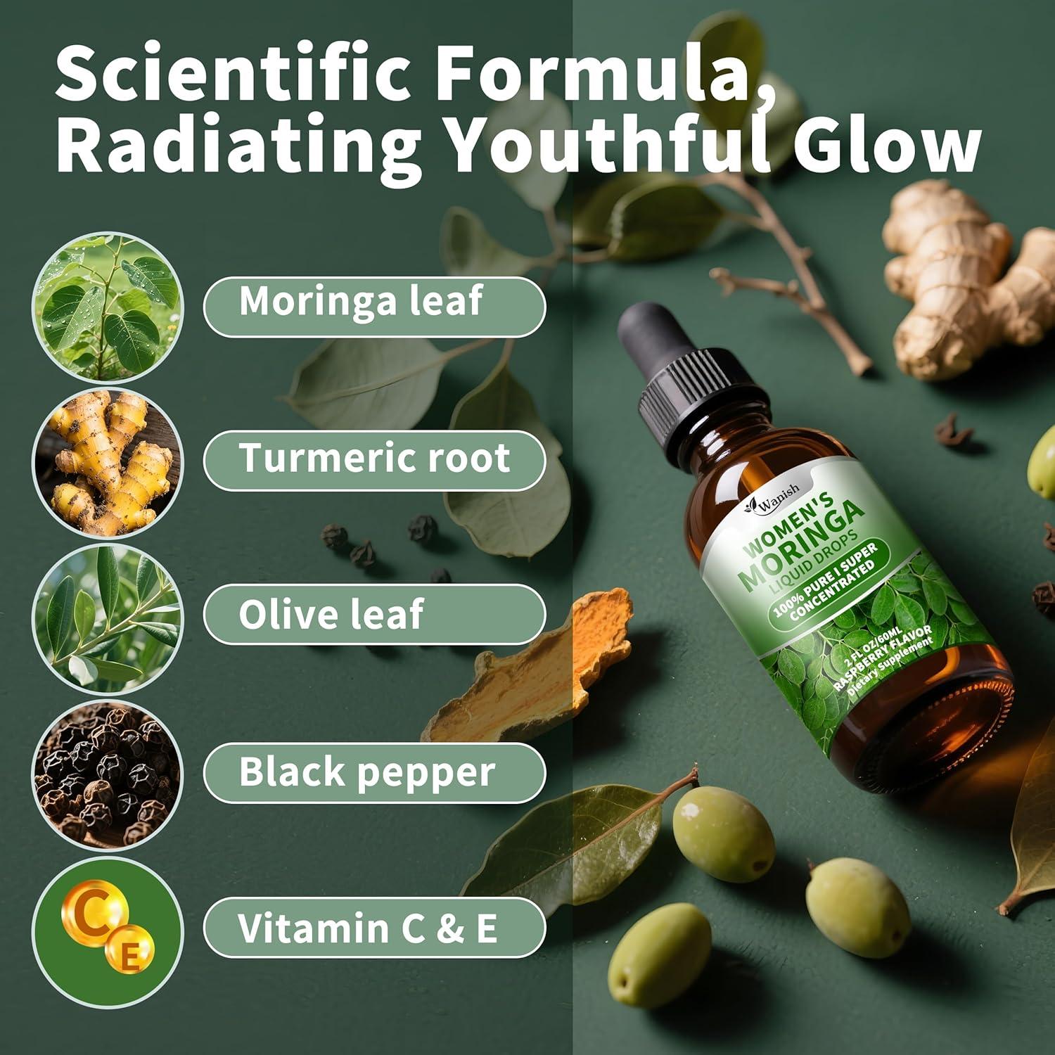 Gotas Líquidas de Moringa 800 mg Wanish - 2 x 118 ml