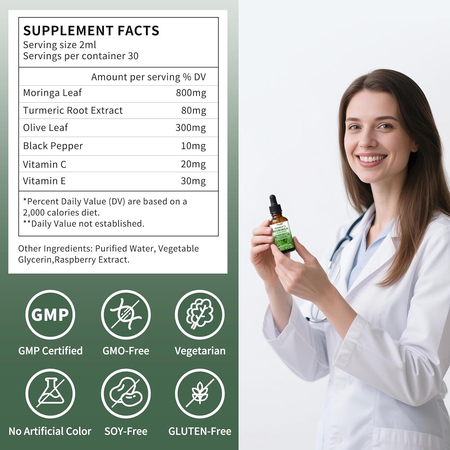 Gotas Líquidas de Moringa 800 mg Wanish - 2 x 118 ml