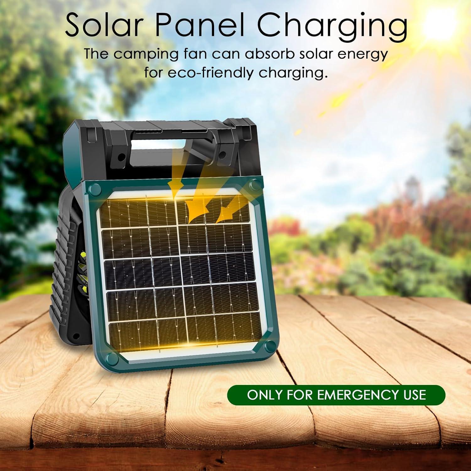 Ventilador de Camping Portátil Sendowtek X99 10400mAh Verde