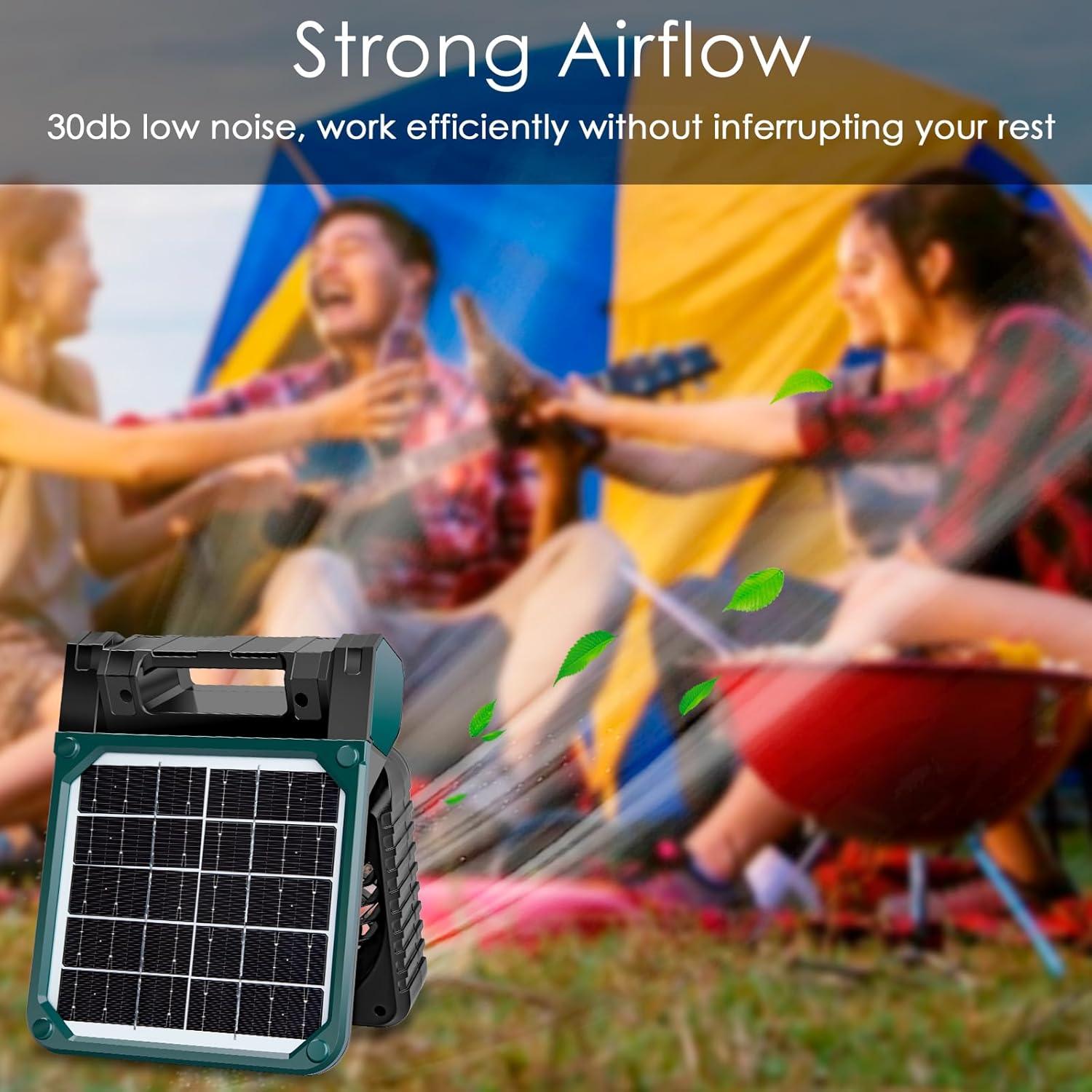 Ventilador de Camping Portátil Sendowtek X99 10400mAh Verde