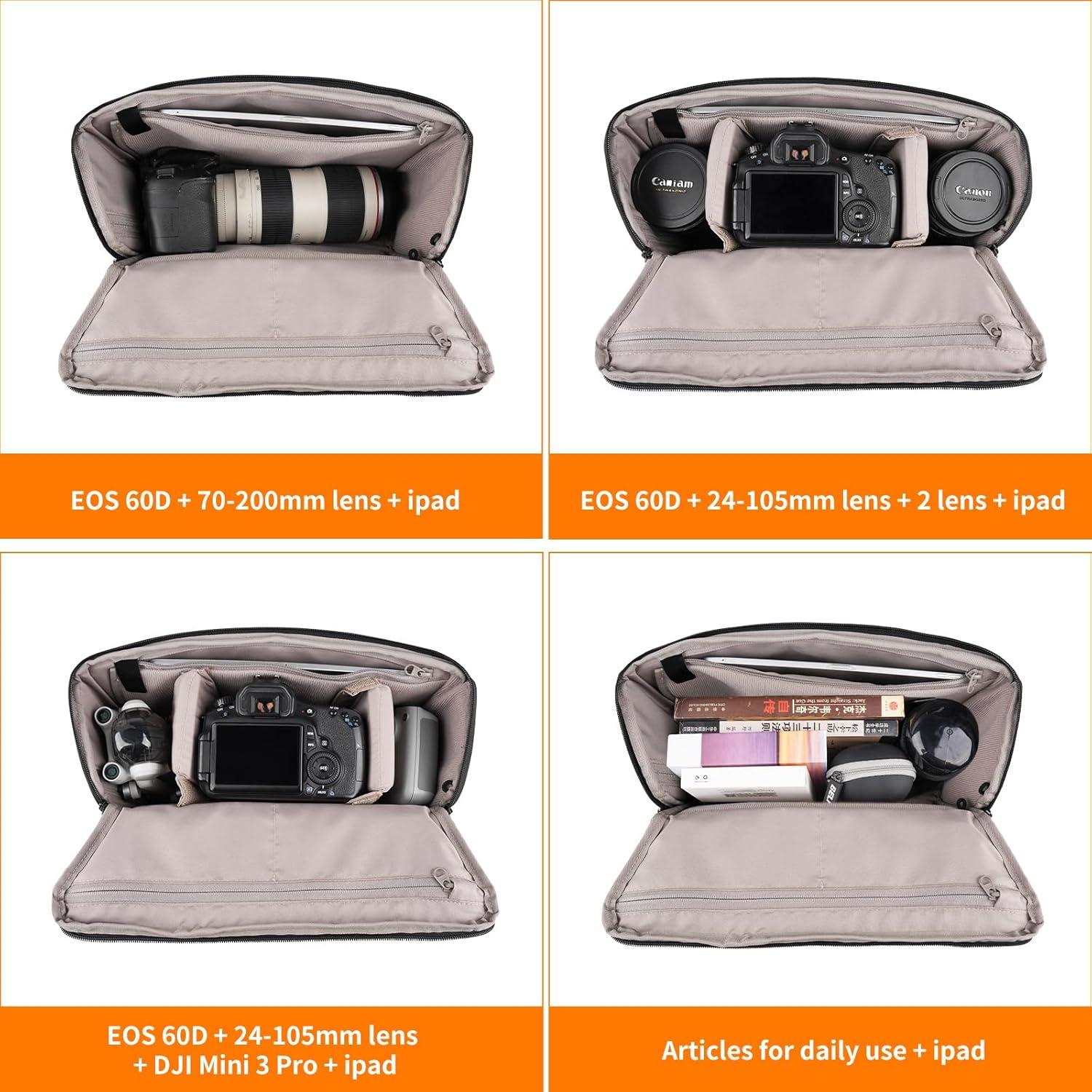 Bolsa de cámara TULLIO Crossbody impermeable 6.5L negra