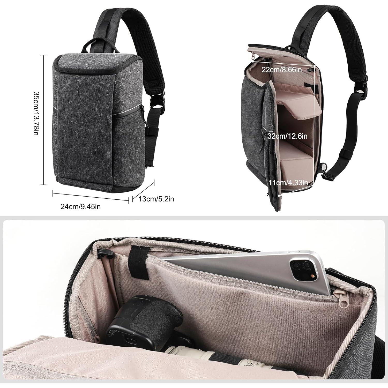 Bolsa de cámara TULLIO Crossbody impermeable 6.5L negra