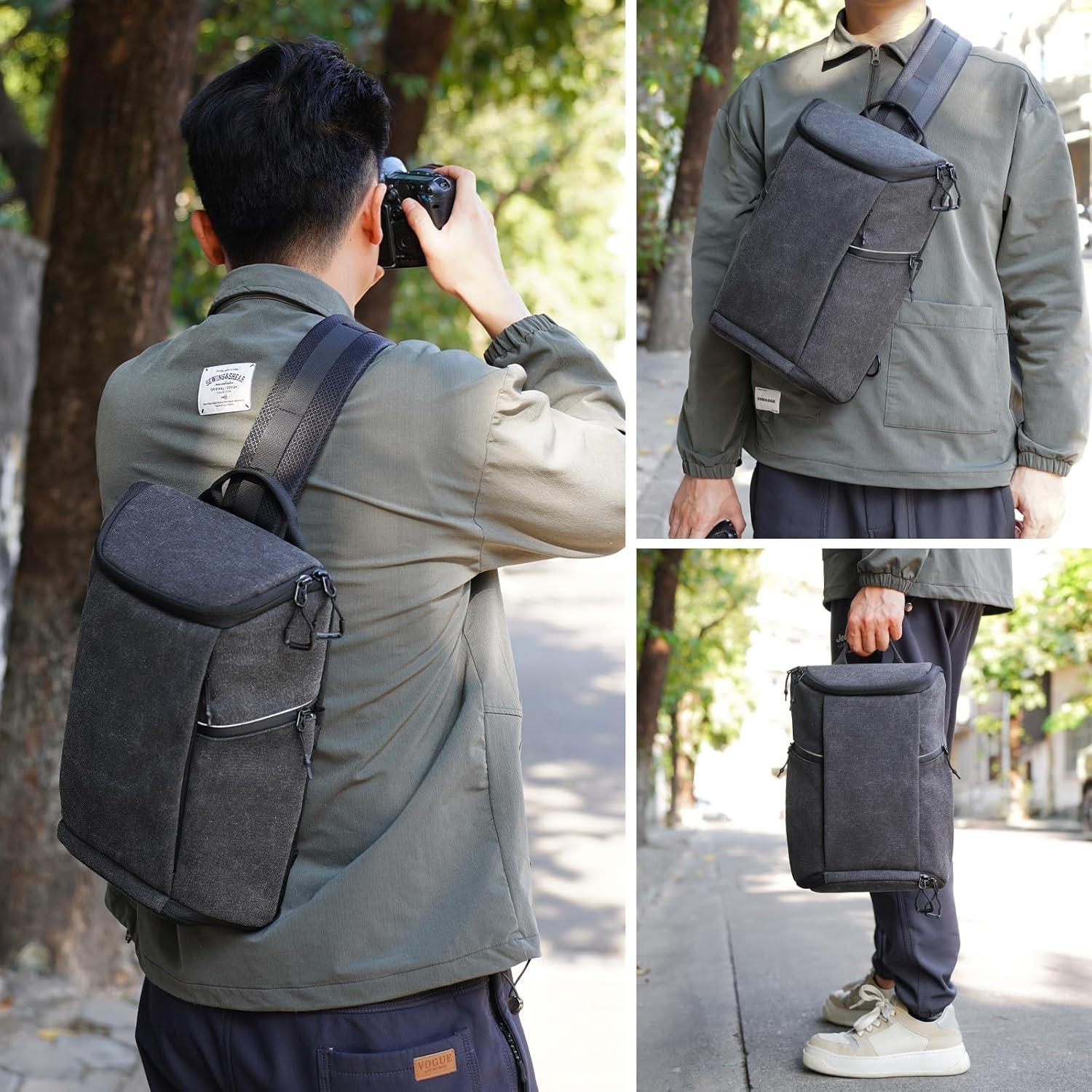 Bolsa de cámara TULLIO Crossbody impermeable 6.5L negra