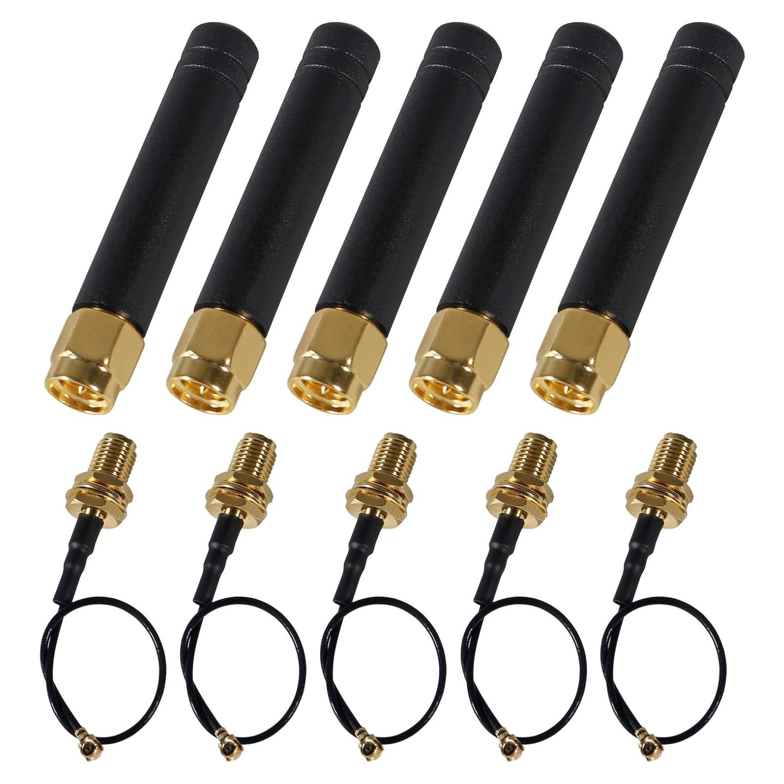 5PCS Antena LoRa 915MHz 2dBi U.FL IPEX a SMA DWEII
